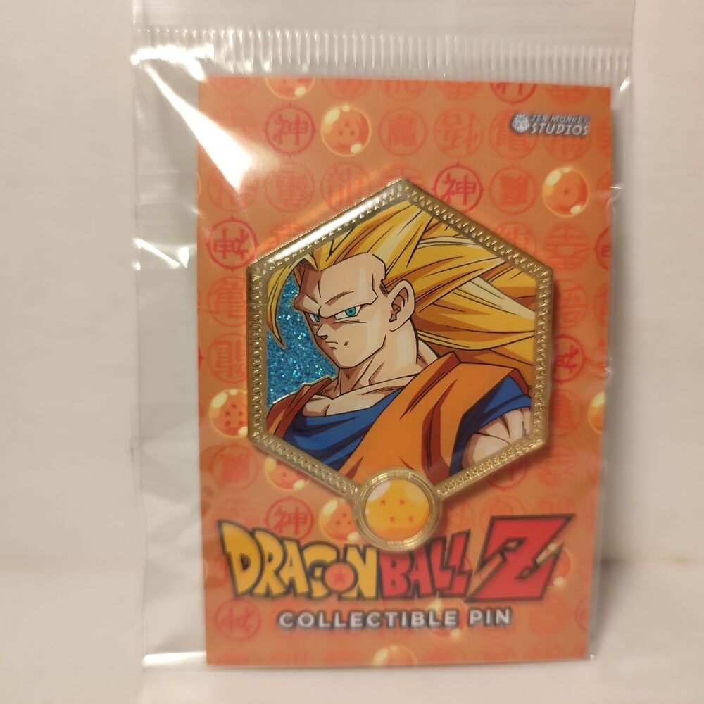 Dragon Ball Z Super Saiyan 3 Goku Enamel Pin DBZ Full Color Official Anime Badge